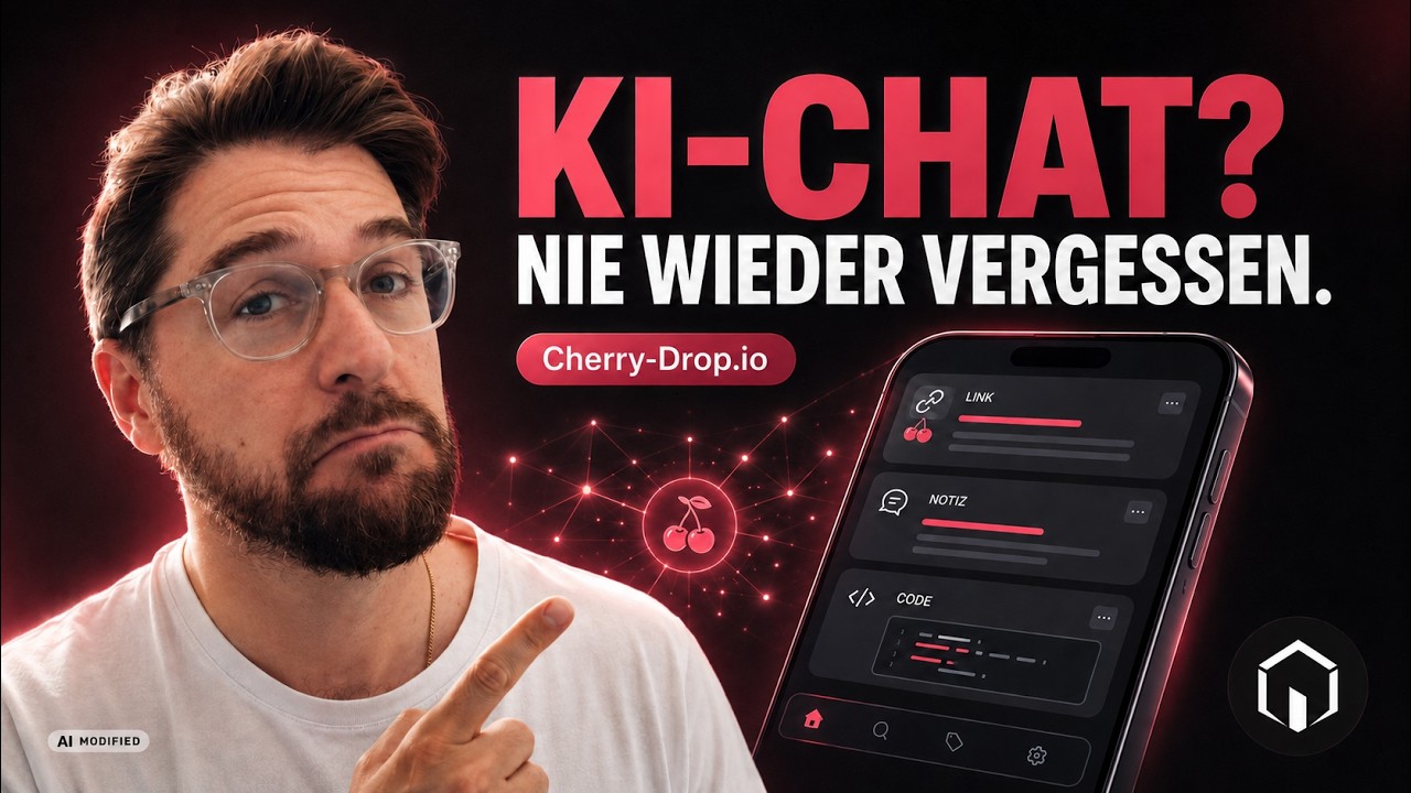 YouTube thumbnail: KI-Chat? Nie wieder vergessen.
