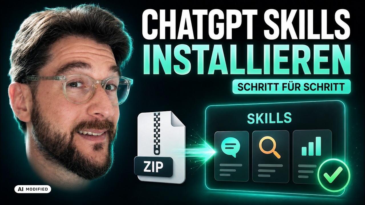YouTube thumbnail: Wie installiere ich Skills in ChatGPT?