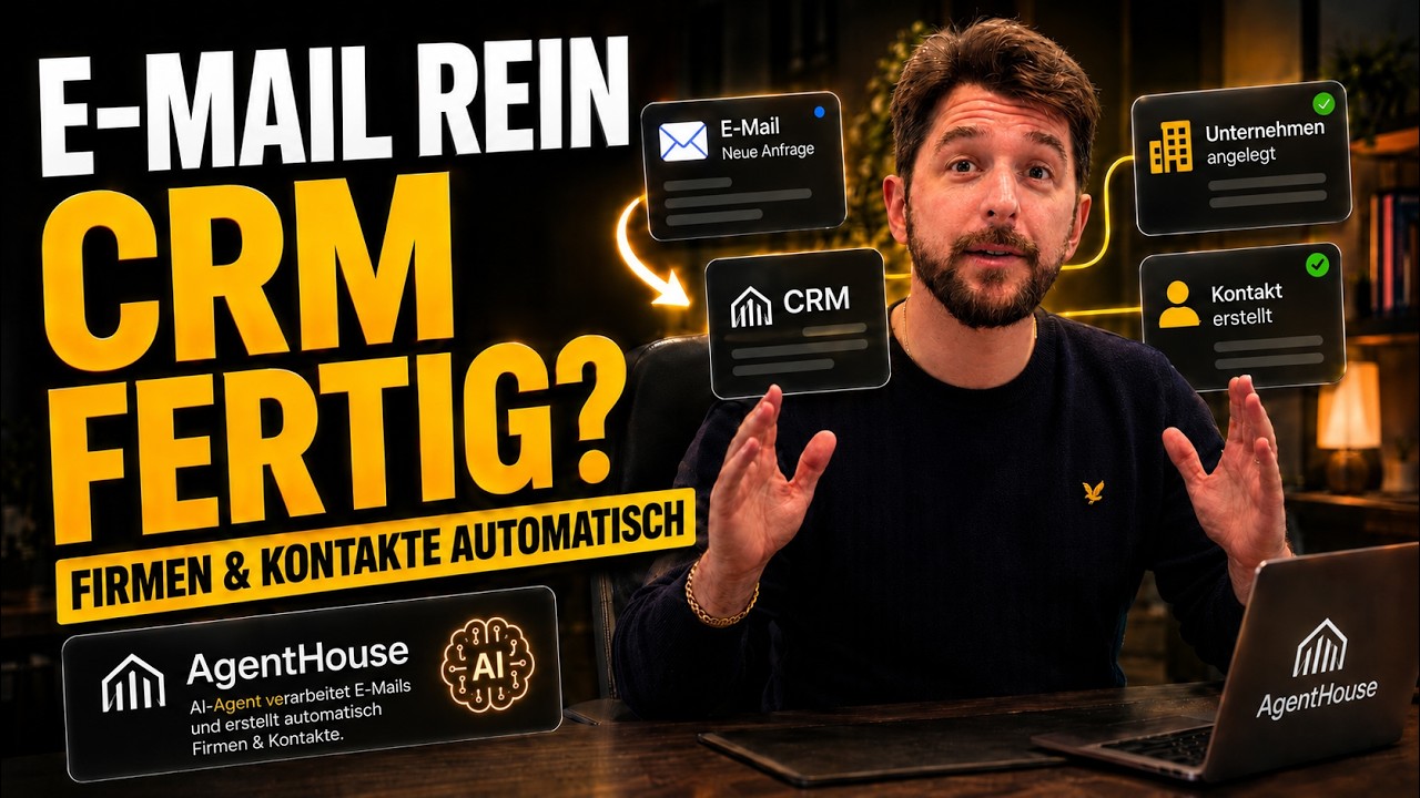 YouTube thumbnail: E-Mail rein, CRM fertig?